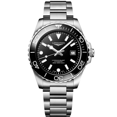 LONGINES Black lacquered polished Men Watch L37884566