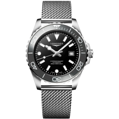 LONGINES Black lacquered polished Men Watch L37884706