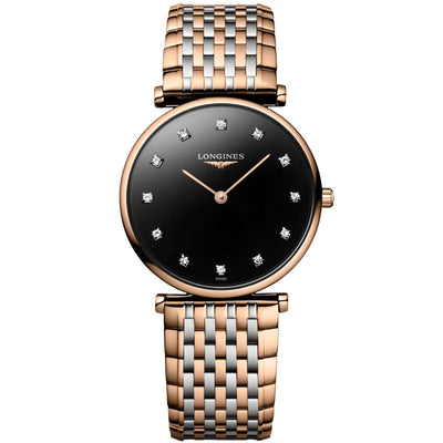 LONGINES Black lacquered polished Women Watch L45121577