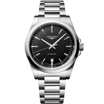 Longines Conquest Black Sandblasted Dial 41mm Men's Watch L38604526