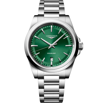 Longines Conquest Sunray Green Dial 41mm Men's Watch L38604096
