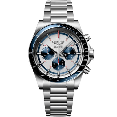 LONGINES Silver matt with blue counters Men Watch L38354986