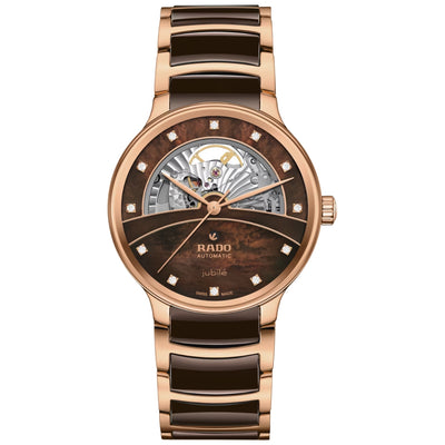 Rado Centrix Open Balance Wheel Brown Diamond Women's Watch R30028902