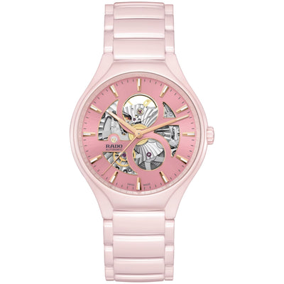 Rado True Square Automatic Pink Dial Ceramic Women's Watch R27183012