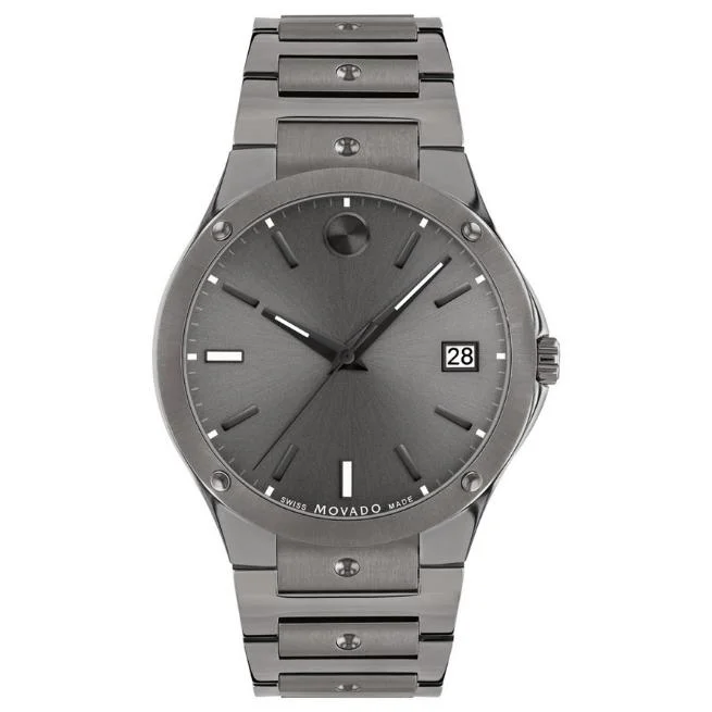 Movado Male Grey Analog Stainless Steel Watch 607515