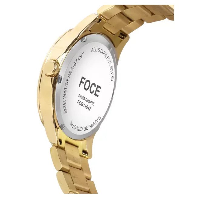 FOCE Automatic White Dial Metal Belt Watch For Men-FC 11642GG1