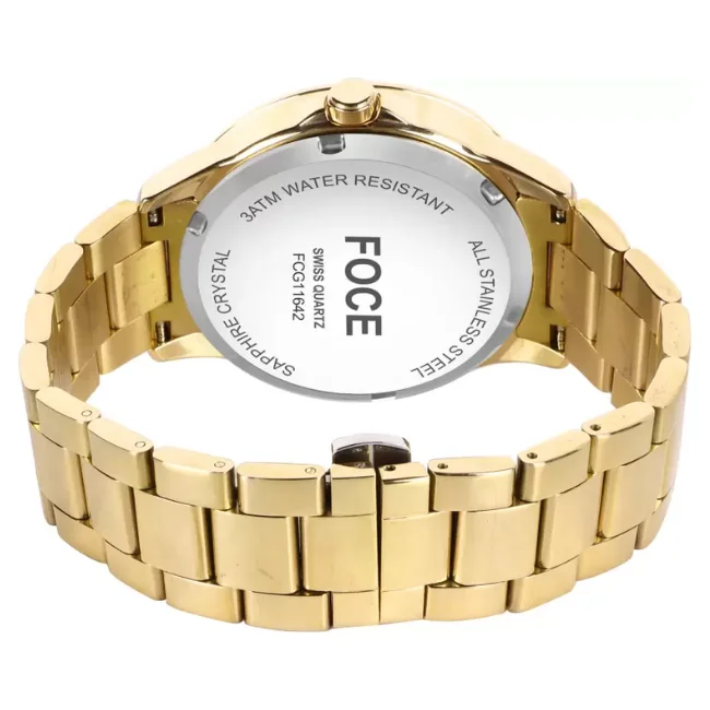 FOCE Automatic White Dial Metal Belt Watch For Men-FC 11642GG1