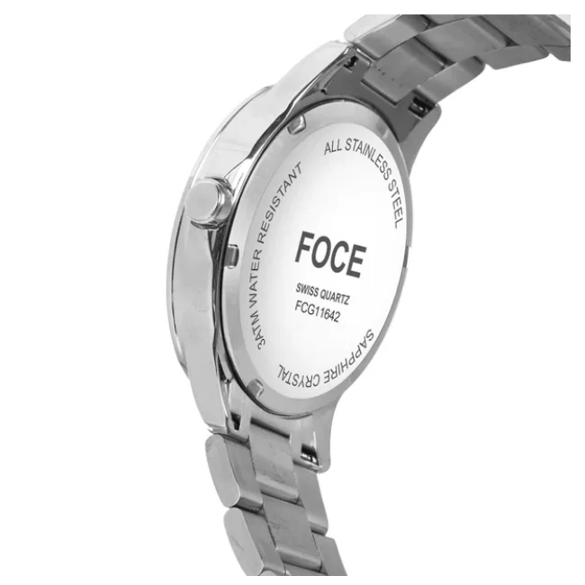 FOCE Automatic Grey Dial Metal Belt Watch For Men-FC11642GGR3