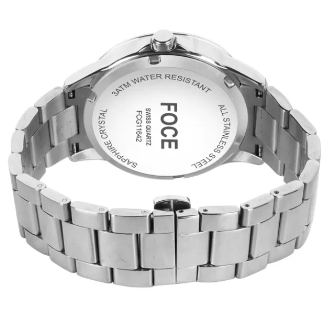 FOCE Automatic Grey Dial Metal Belt Watch For Men-FC11642GGR3