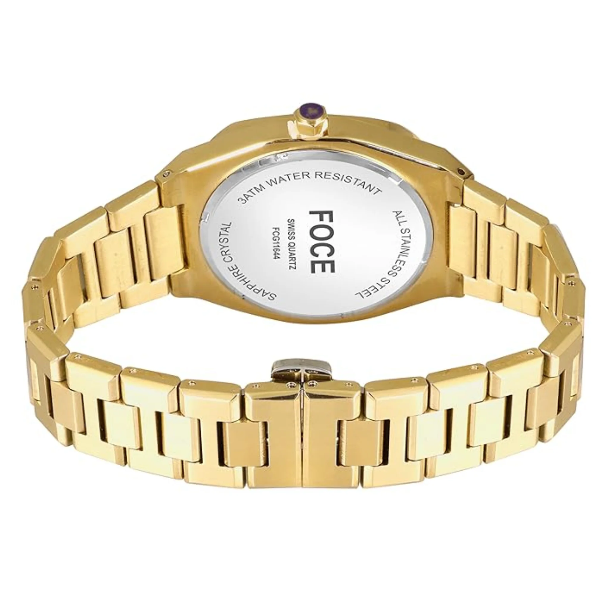 FOCE Analog Green Dial Metal Belt Watch For Men-FC 11644GG2