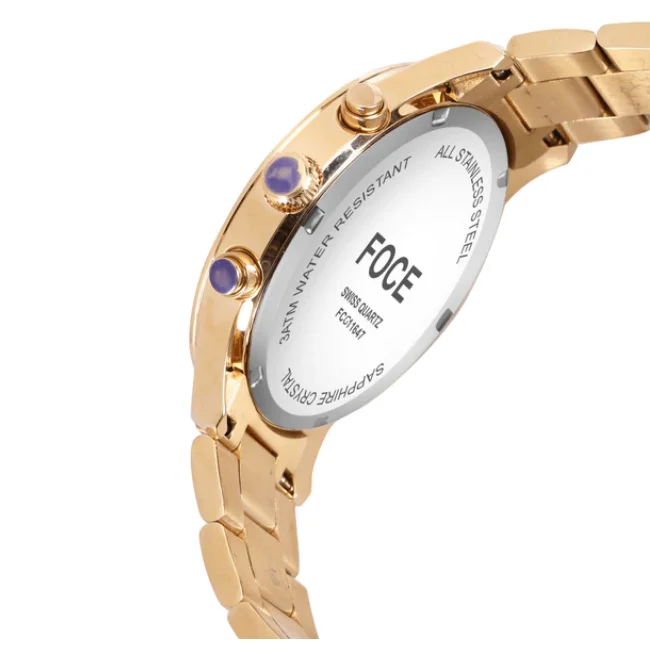 FOCE Multifunction White Dial Metal Belt Watch For Men-FC 11647GG1