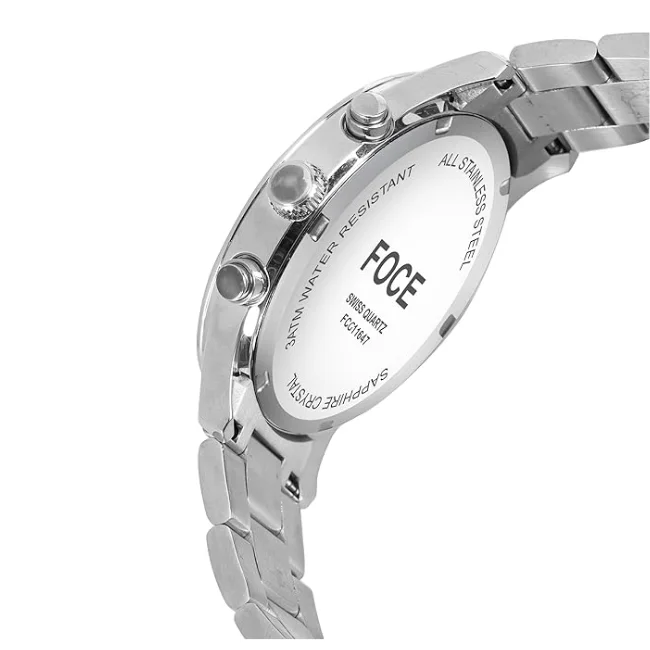 FOCE Multifunction Green Dial Metal Belt Watch For Men-FC 11647GST2