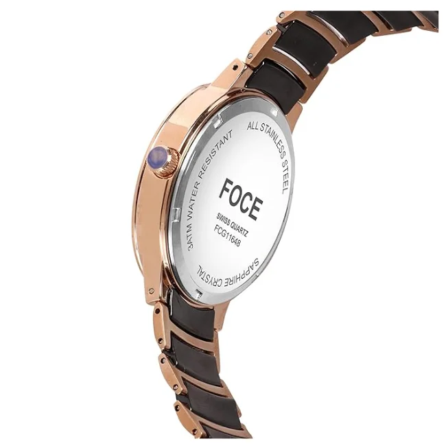 FOCE Multifunction Rosegold Dial Metal Belt For Men-FC 11648GRG1