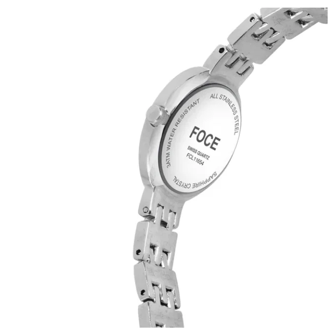 FOCE Analog Grey Dial Metal Belt Watch For Women-FC 11654LGR3