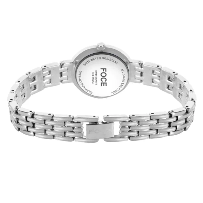 FOCE Analog Grey Dial Metal Belt Watch For Women-FC 11654LGR3