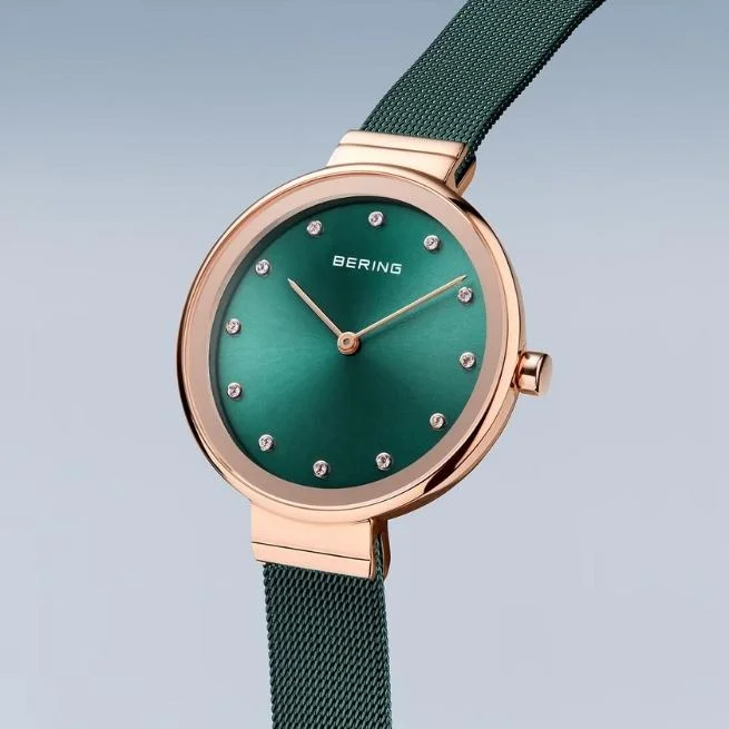 Bering Round Analog Green Dial Women Watch - 12034-868