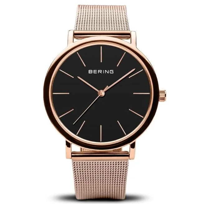 Bering Round Analog Black Dial Women Watch - 13436-362