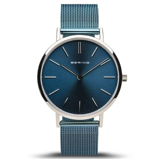 Bering Round Analog Blue Dial Women Watch- 14134-308