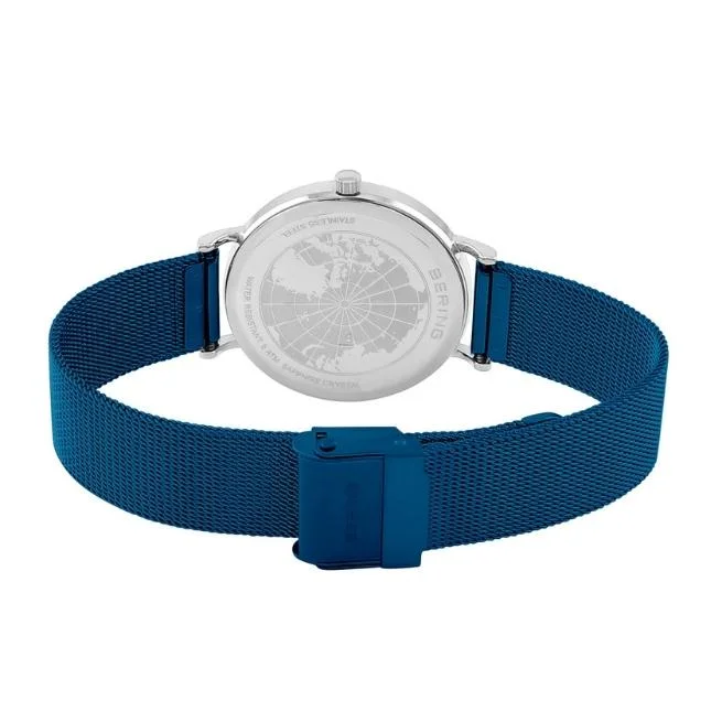 Bering Round Analog Blue Dial Women Watch- 14134-308