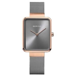 Bering Square Analog Grey Dial Women Watch- 14528-369