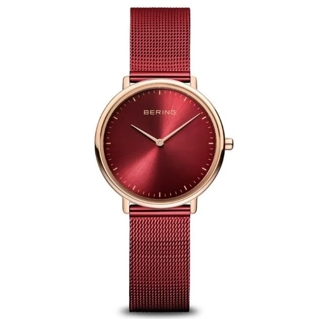 Bering Round Analog Red Dial Women Watch- 15729-363