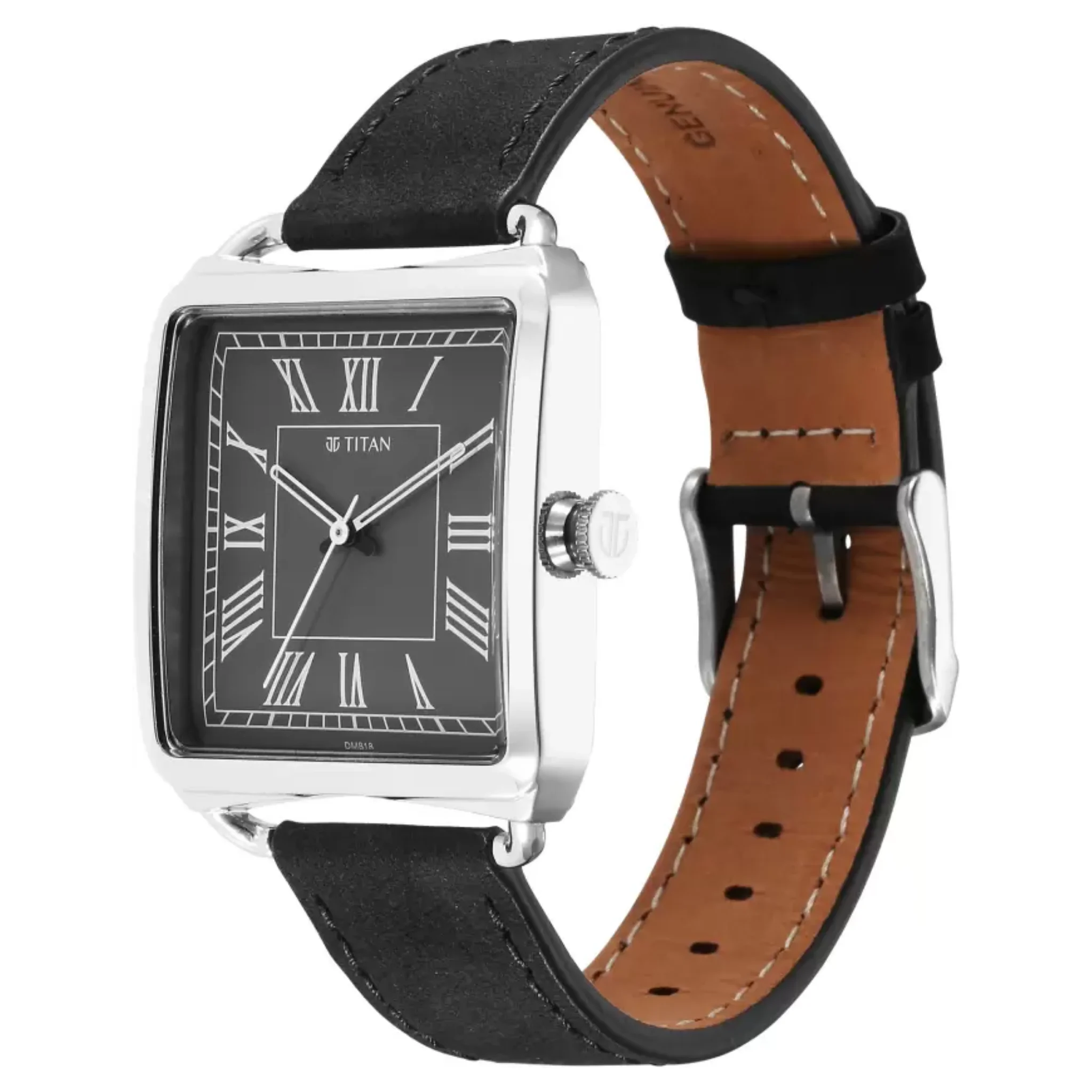 Titan 1676SL03 male White Square Watch