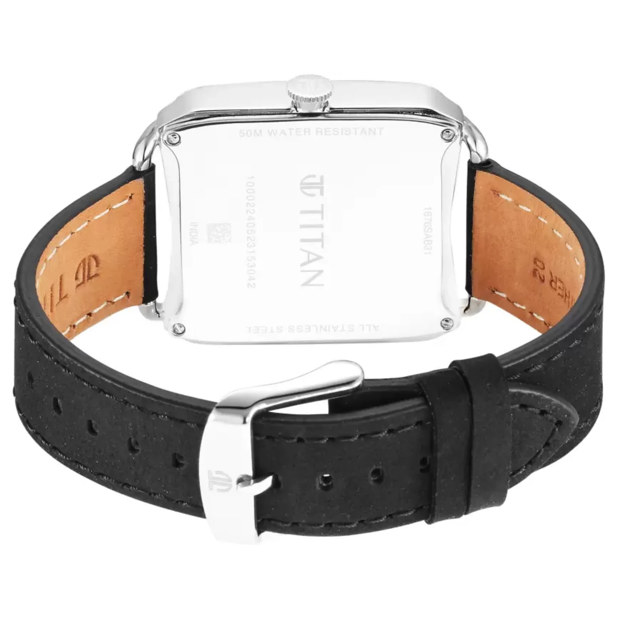 Titan 1676SL03 male White Square Watch