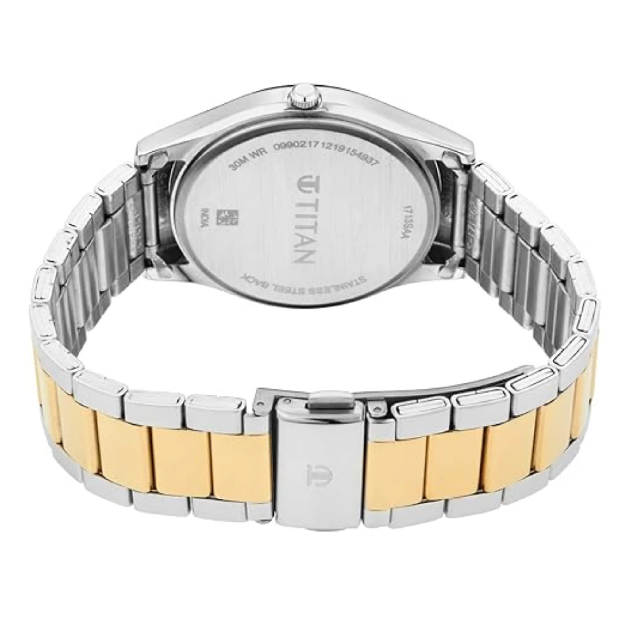 Titan Men Stainless Steel Silver Round - 1713BM01