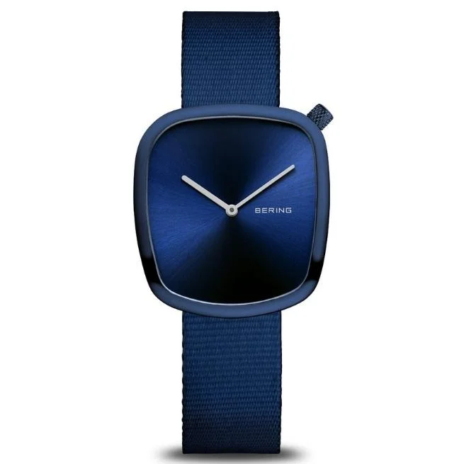 Bering Square Analog Blue Dial Women Watch 18034-397