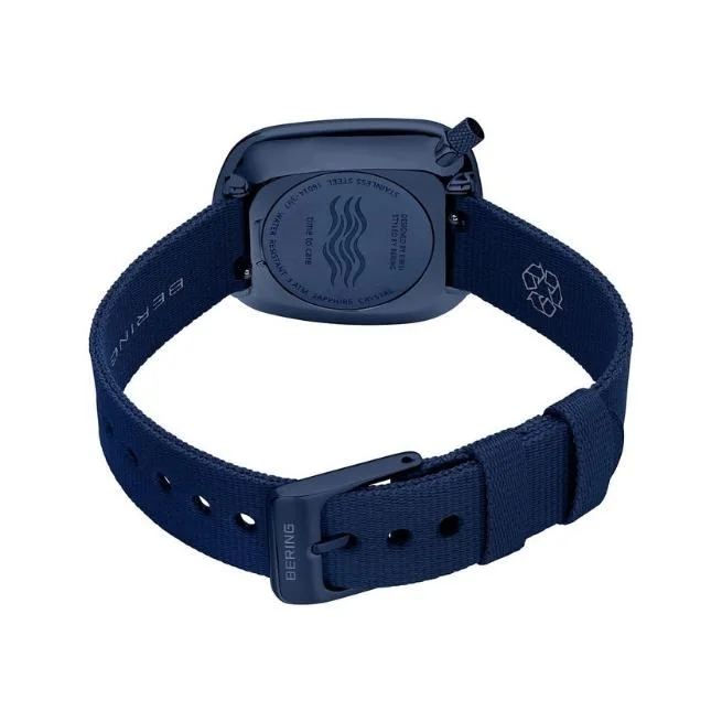 Bering Square Analog Blue Dial Women Watch 18034-397