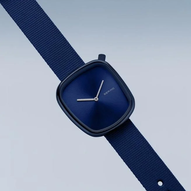 Bering Square Analog Blue Dial Women Watch 18034-397