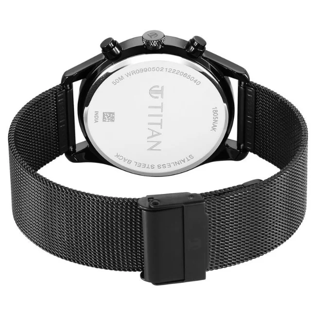 Titan 1805NM05 male Black Round Watch