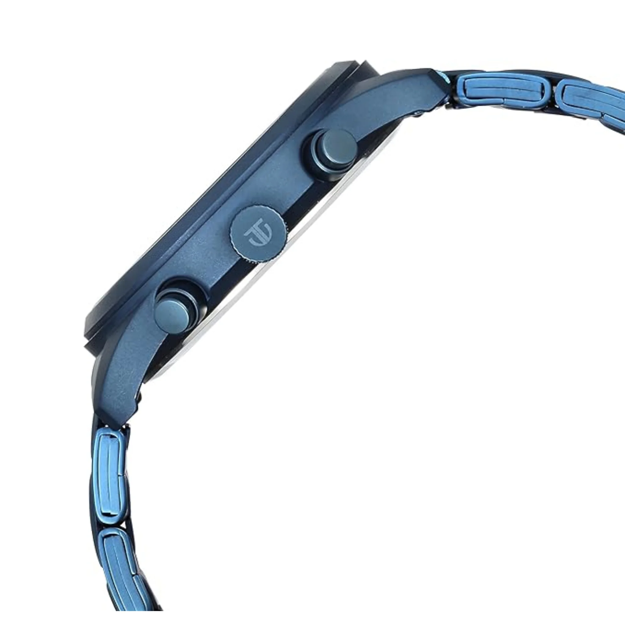 Titan Men Stainless Steel Blue Round - 1805QM07