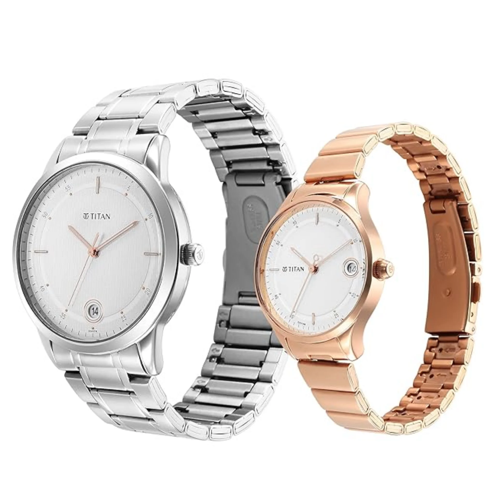 Titan 18062649KM01P pair White Round Watch