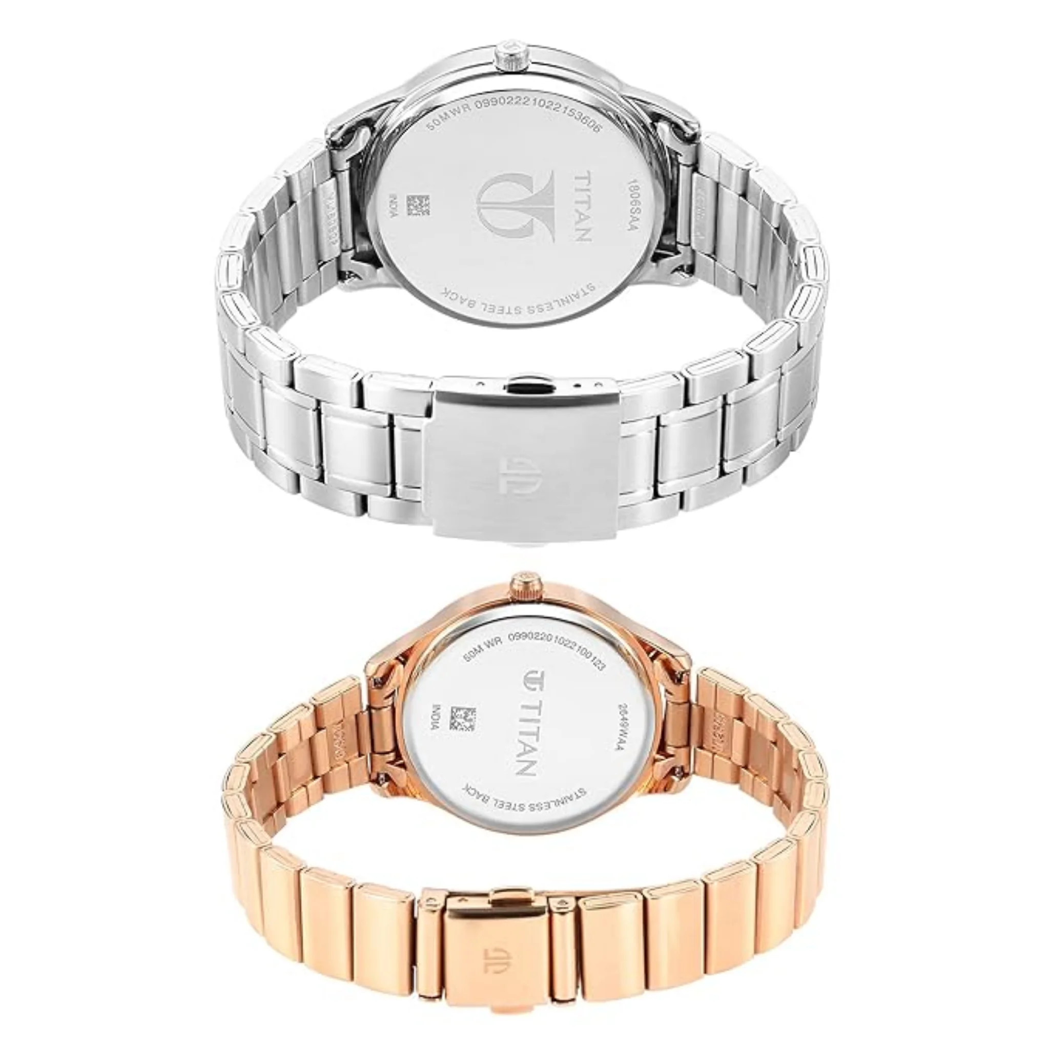 Titan 18062649KM01P pair White Round Watch