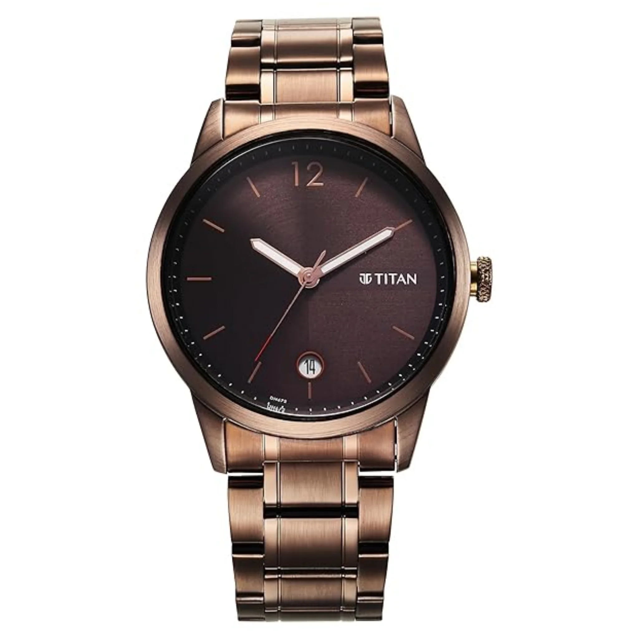 Titan 1806QM03 male Brown Round Watch