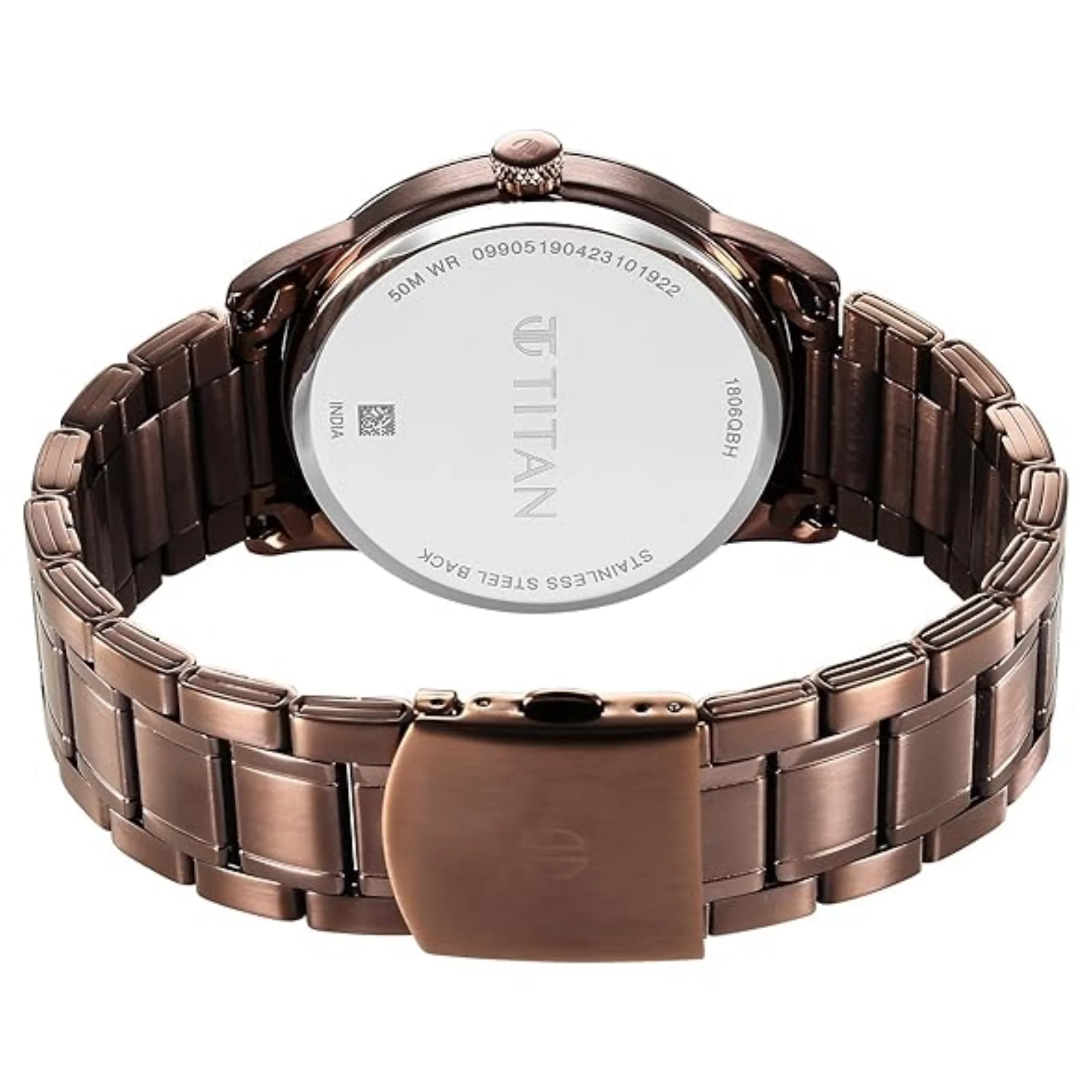 Titan 1806QM03 male Brown Round Watch