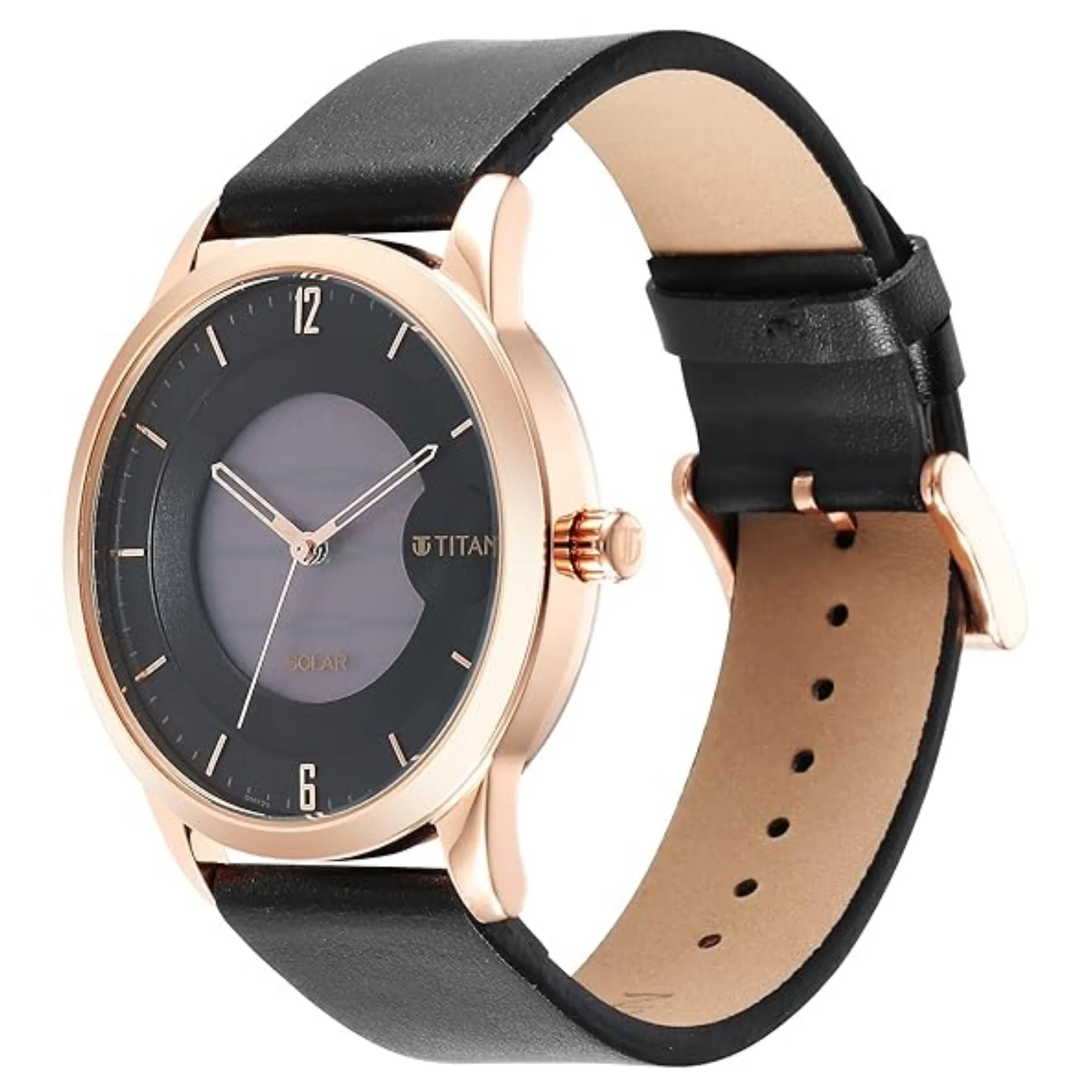 Titan Men Leather Black Round - 1806WL05