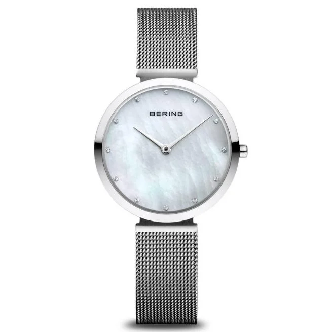 Bering Round Analog White Dial Women Watch- 18132-004