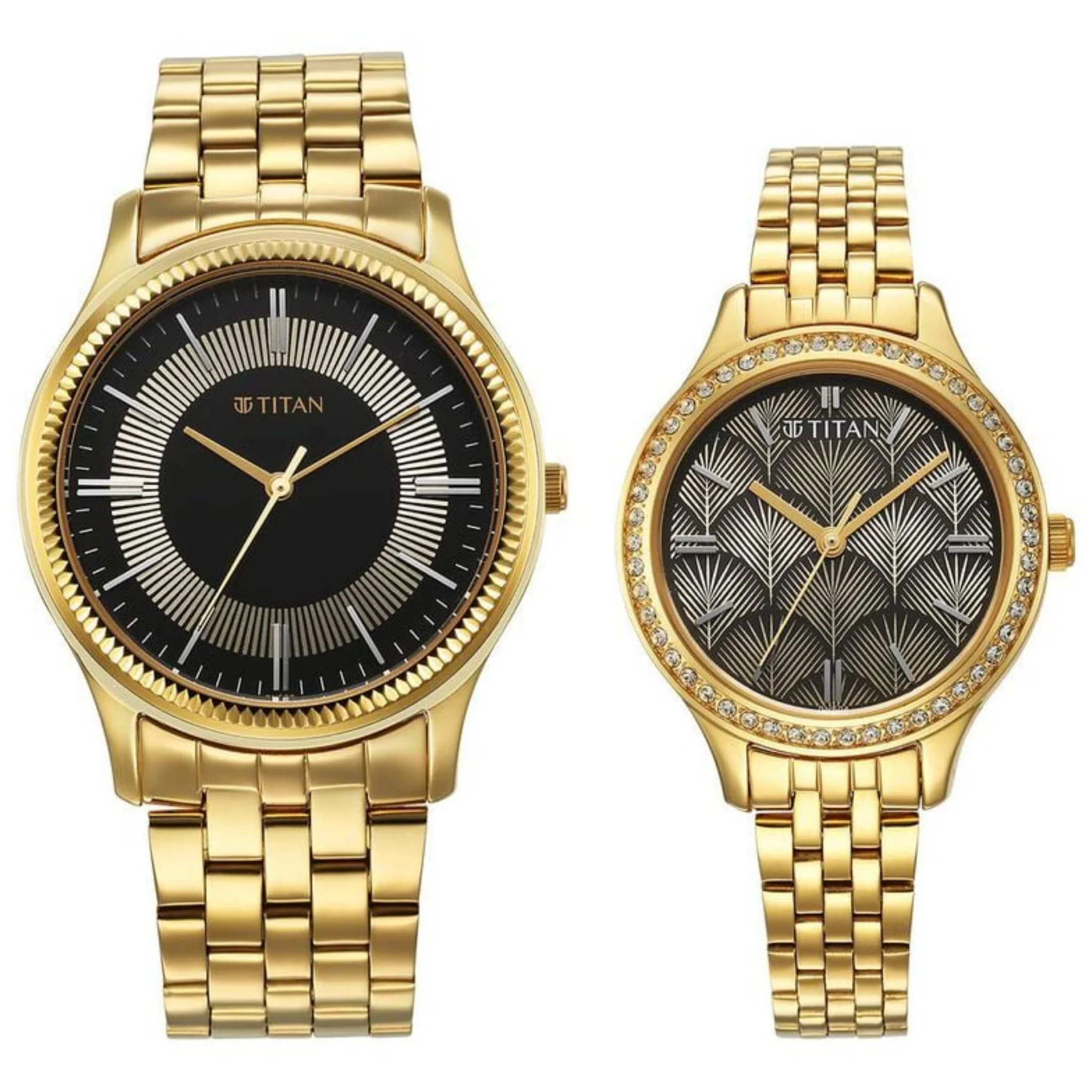 Titan Unisex Stainless Steel Black Round