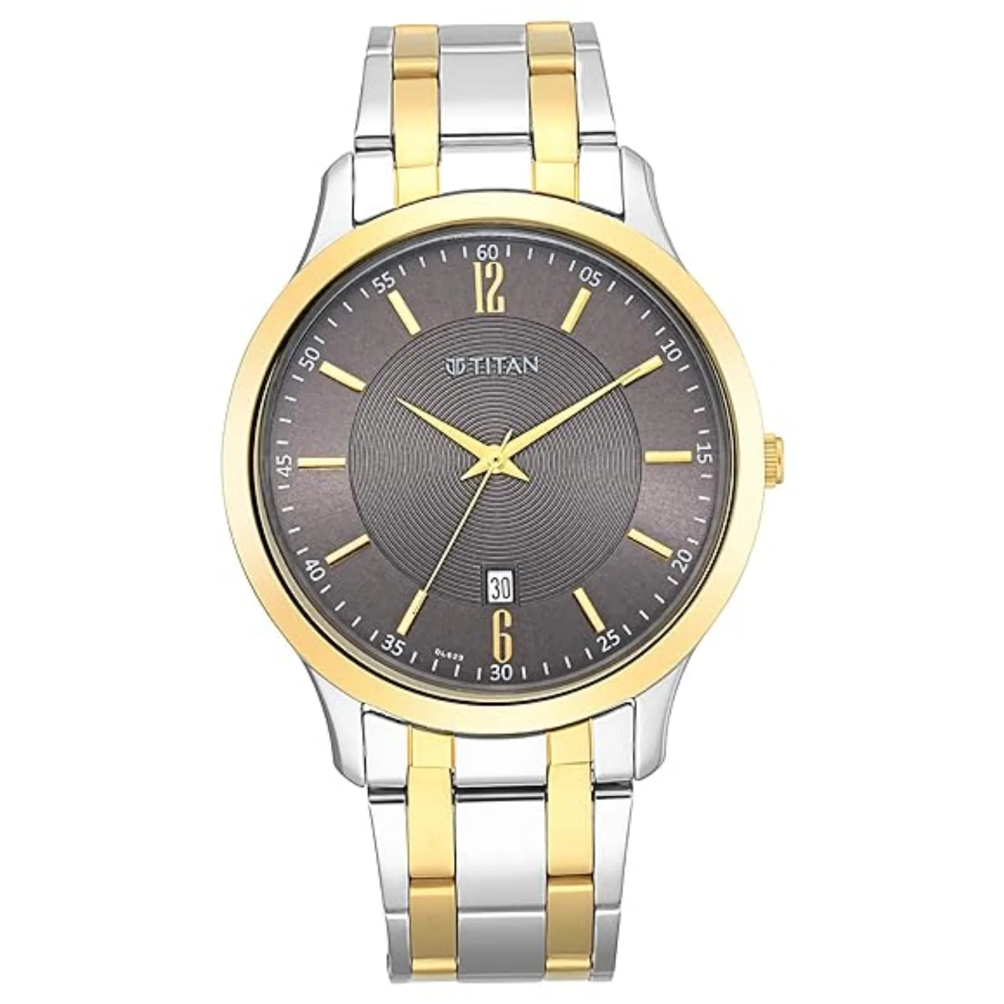 Titan Men Stainless Steel Brown Round - 1825BM01