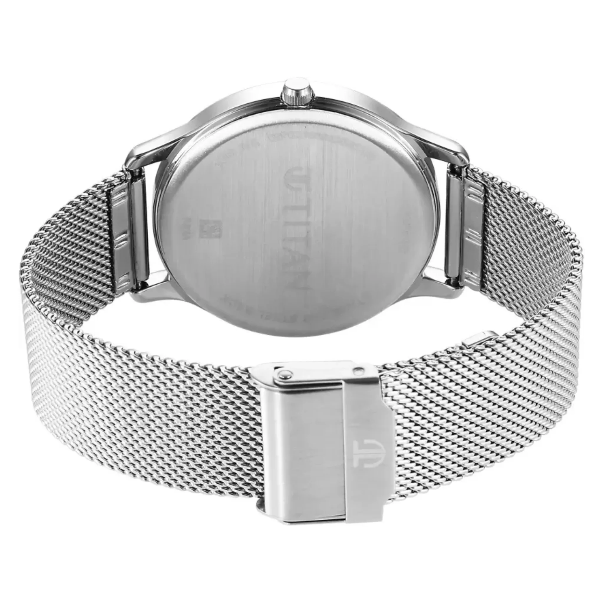 Titan Men Stainless Steel Silver Round - 1825SM09