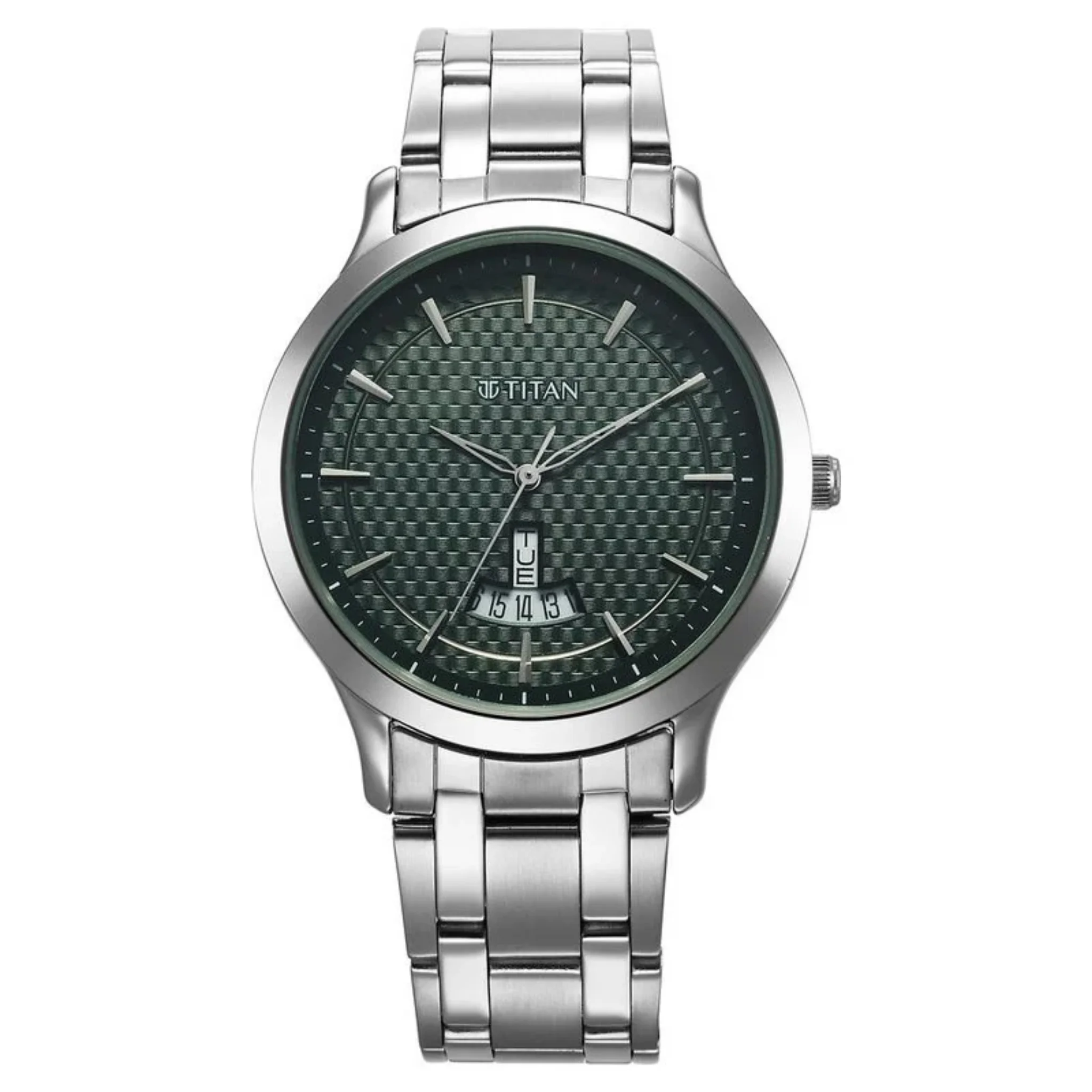 Titan Men Stainless Steel Green Round - 1825SM11