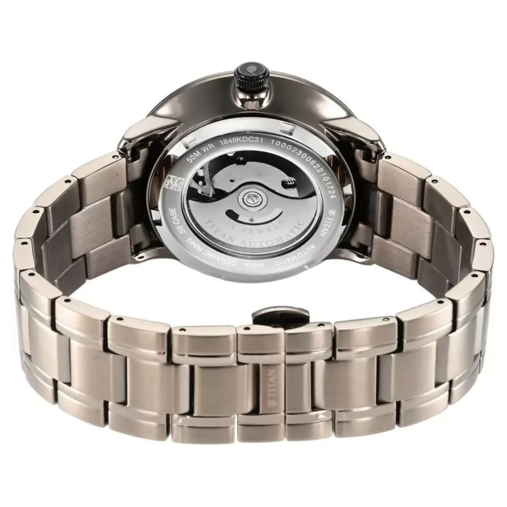 Titan Men Stainless Steel Brown Round - 1848KM05