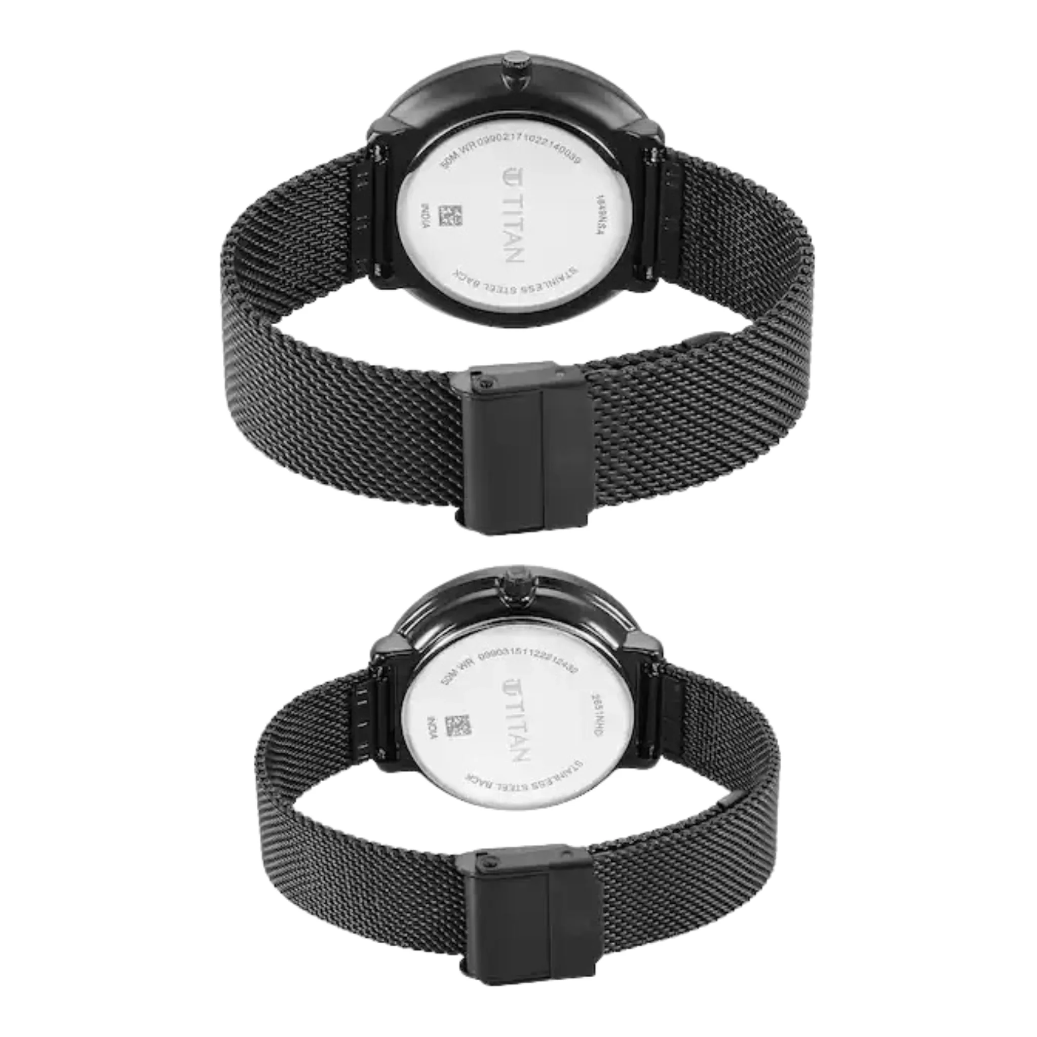 Titan Bandhan Black Dial Watch For Couple-18492651NM01P