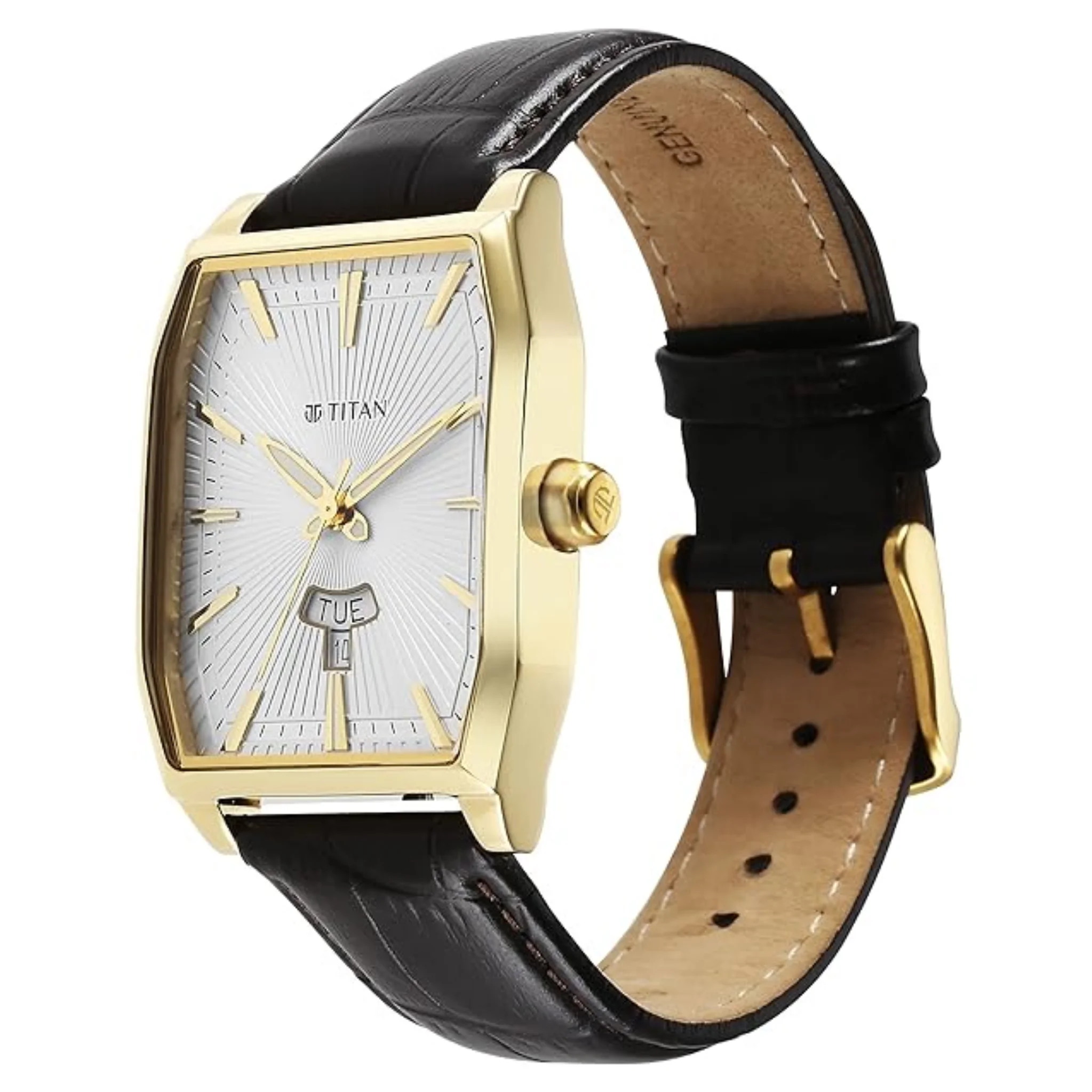 Titan Men Leather Off White Round - 1876YL02