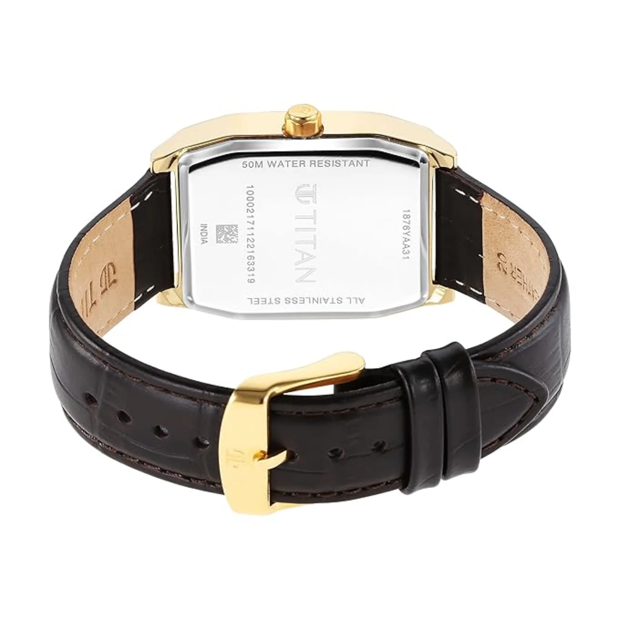 Titan Men Leather Off White Round - 1876YL02