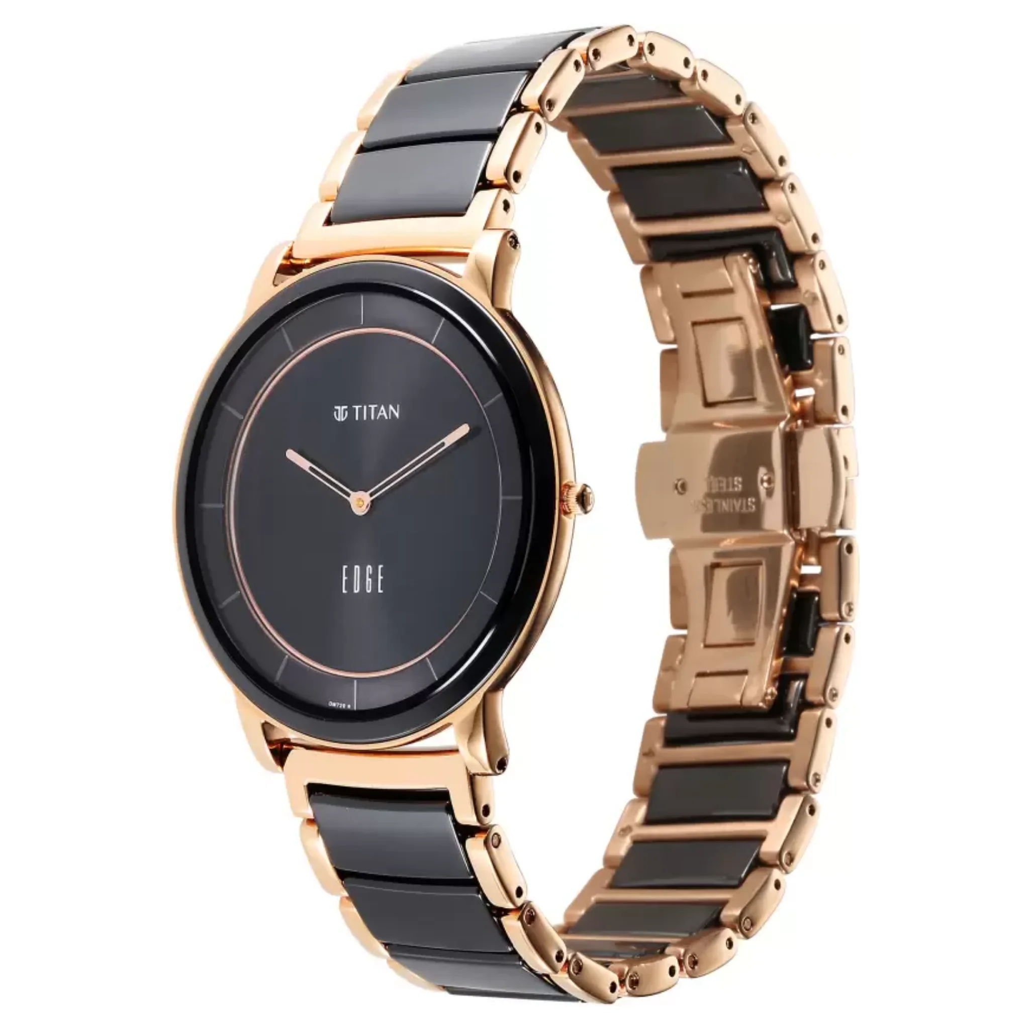 Titan Edge Men Steel & Ceramic Black Round