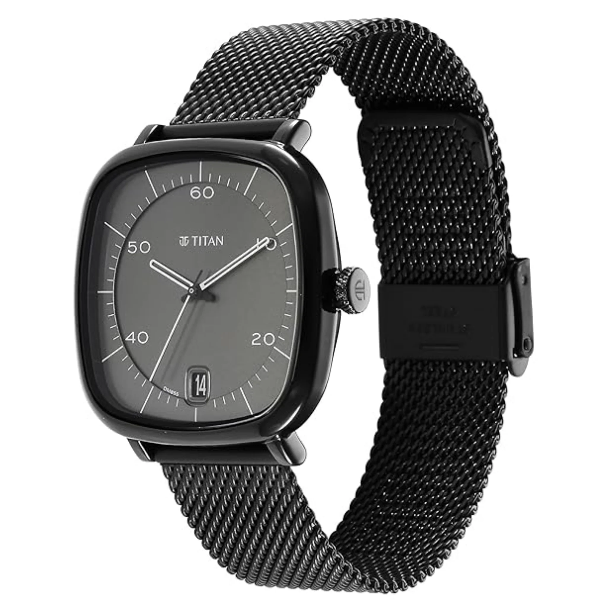 Titan Men Stainless Steel Anthracite SQUARE 1885NM01
