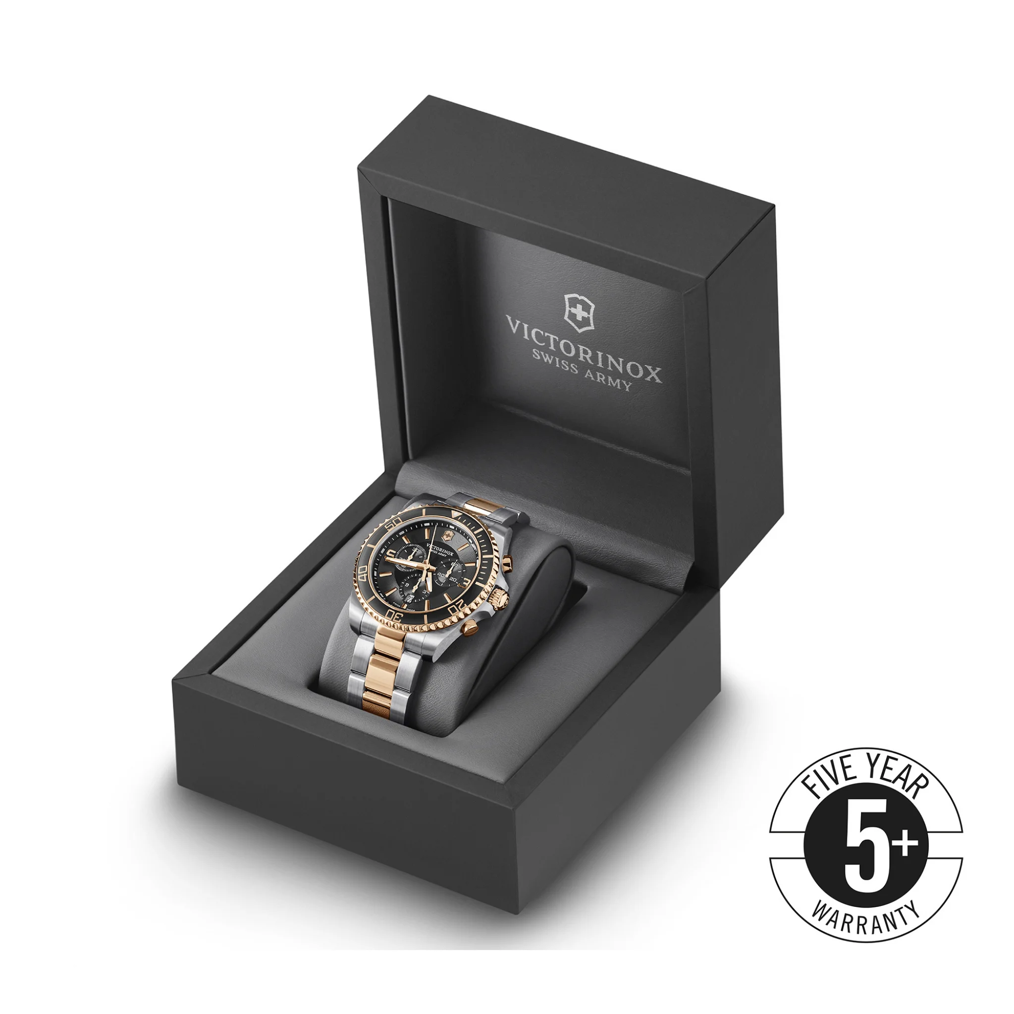 Victorinox Swiss Made Maverick Chronograph Black Dial Bicolour Men'S Watch- 241952